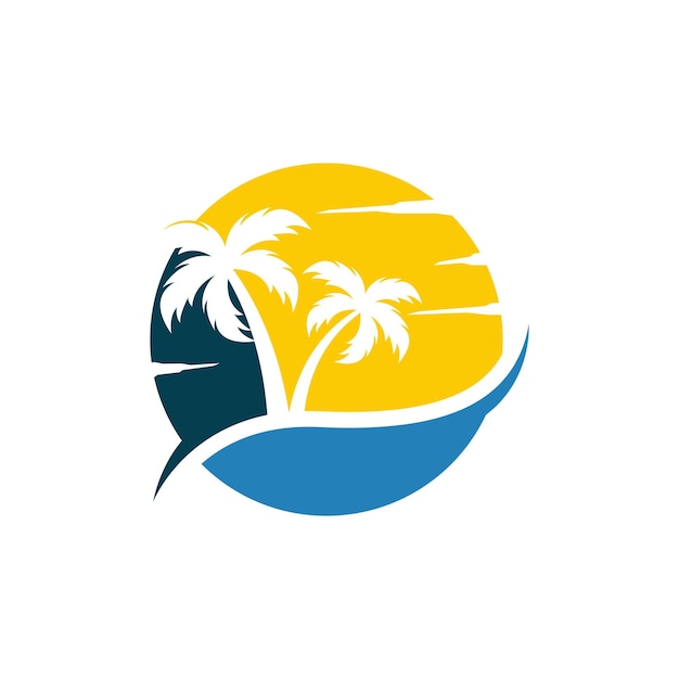 Vector de plantilla de diseño de icono de logotipo de palm beach