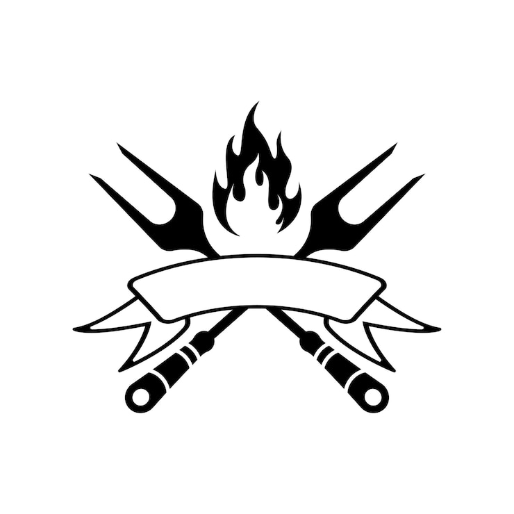 Vector vector de plantilla de diseño de icono de logotipo de parrilla