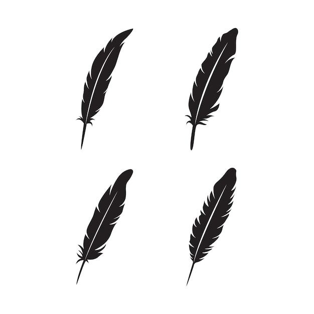 Vector de plantilla de diseño de icono de logotipo de pluma