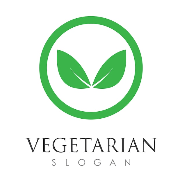 Vector de plantilla de diseño de ilustración de logotipo de comida vegetariana