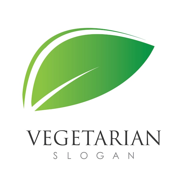 Vector de plantilla de diseño de ilustración de logotipo de comida vegetariana