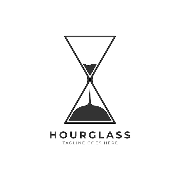 Vector de plantilla de diseño de la ilustración del logotipo de la reloj de arena