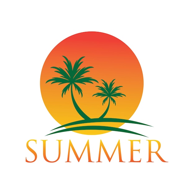 Vector de plantilla de diseño de ilustración de símbolo de logotipo de verano