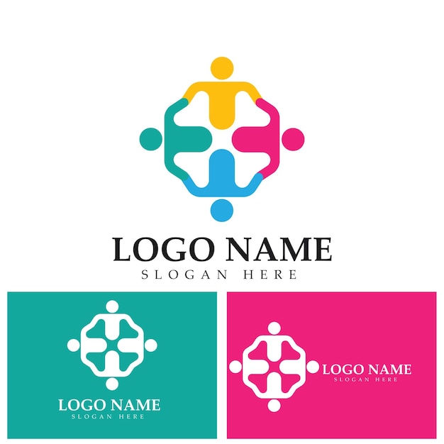 Vector de plantilla de diseño de ilustración de vector de logotipo familiar