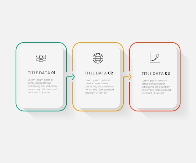 Vector de plantilla de diseño de infografía de negocios con iconos y 3 tres opciones o pasos