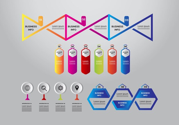 Vector de plantilla de diseño infográfico empresarial, se puede utilizar para pasos, opciones, procesos de negocio