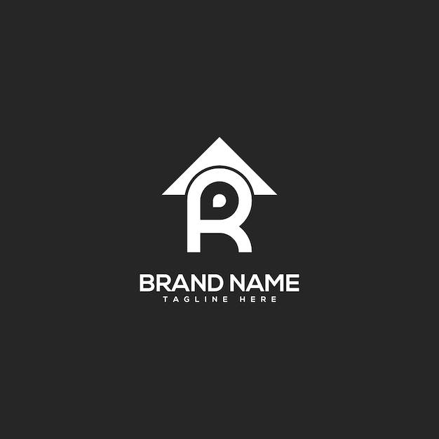 Vector de plantilla de diseño de la letra inicial R del alfabeto y del logotipo de la casa