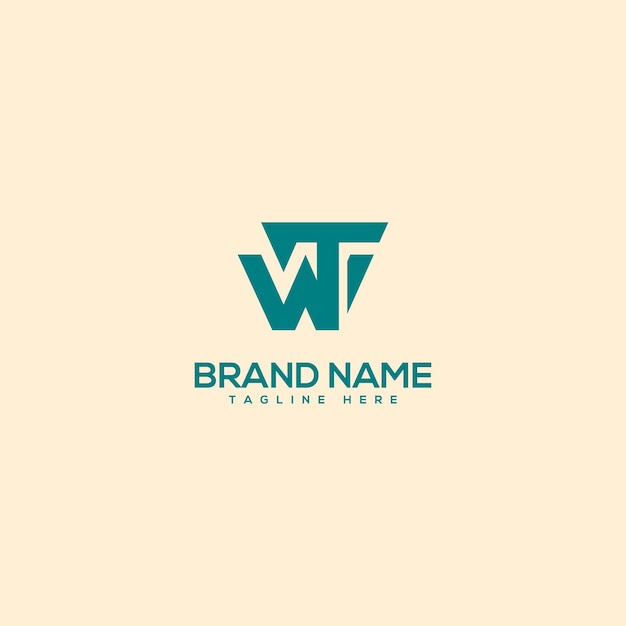 Vector de plantilla de diseño de logo con letras WT TW modernas y únicas del alfabeto