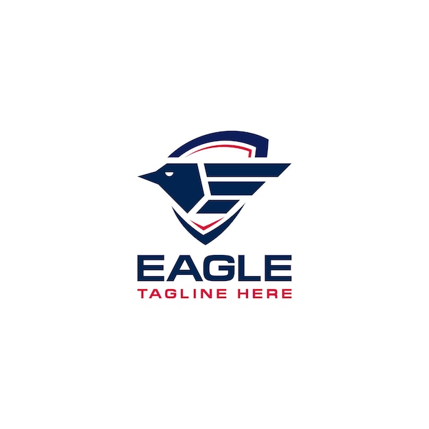 Vector de plantilla de diseño de logotipo de águila escudo de seguridad