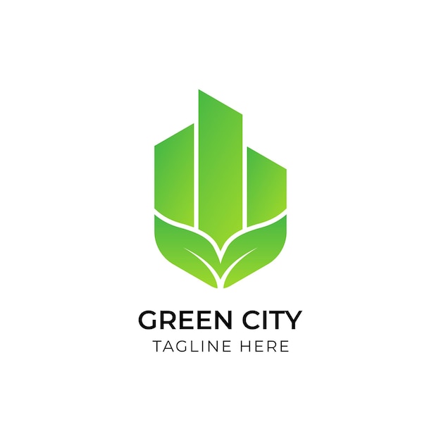 Vector de plantilla de diseño de logotipo de ciudad verde