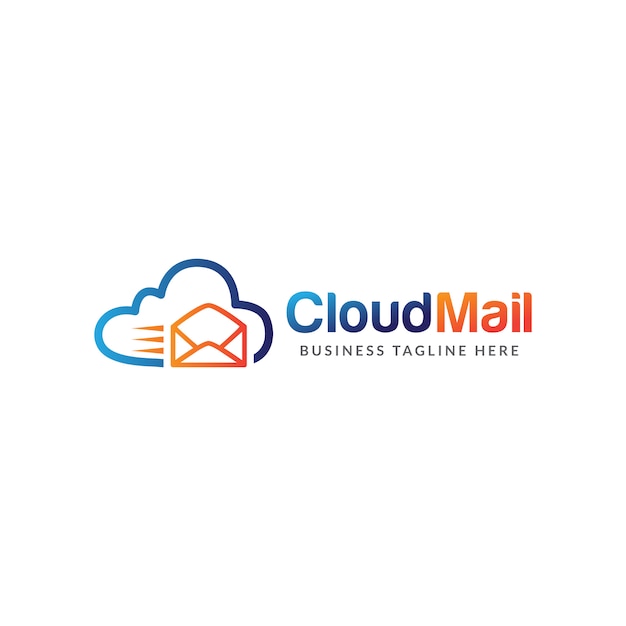 Vector de plantilla de diseño de logotipo de correo de nube