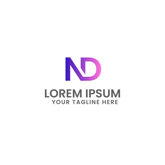 Vector de plantilla de diseño de logotipo creativo de letra ND