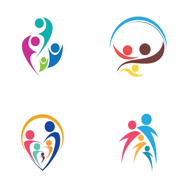 Vector de plantilla de diseño de logotipo de la familia