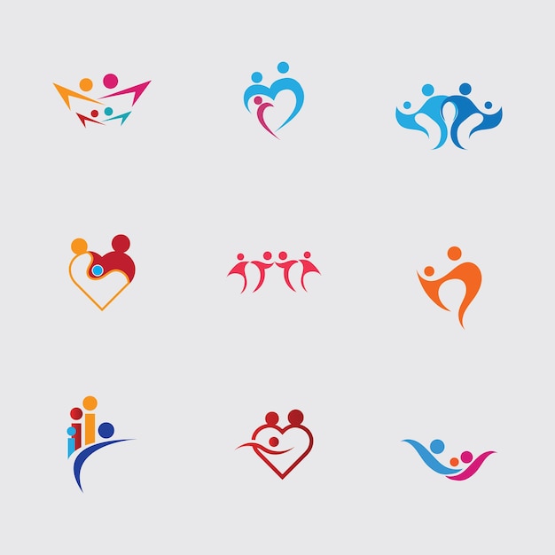 Vector de plantilla de diseño de logotipo familiar