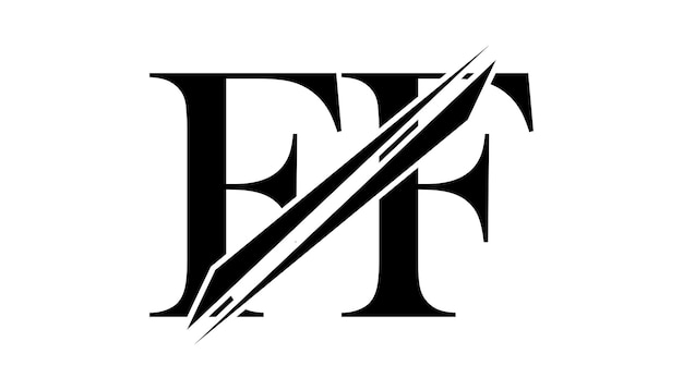 Vector de plantilla de diseño de logotipo FF con fondo cuadrado