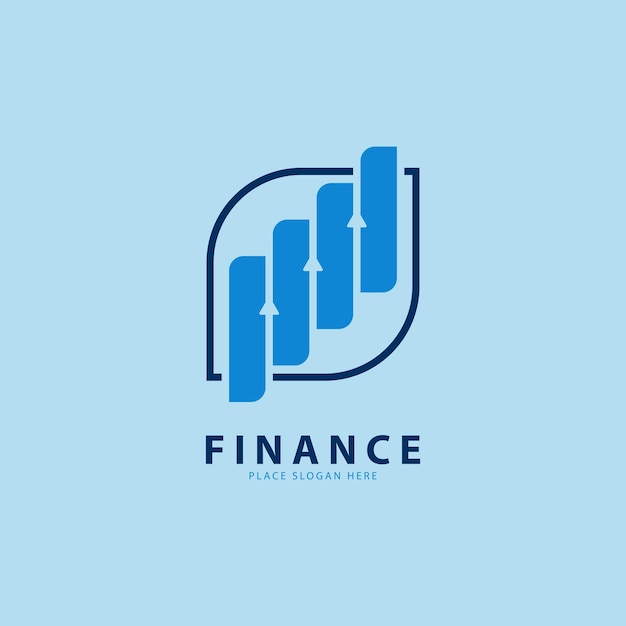 Vector de plantilla de diseño de logotipo de gráfico financiero de flecha, logotipo de ilustración simple para empresa financiera