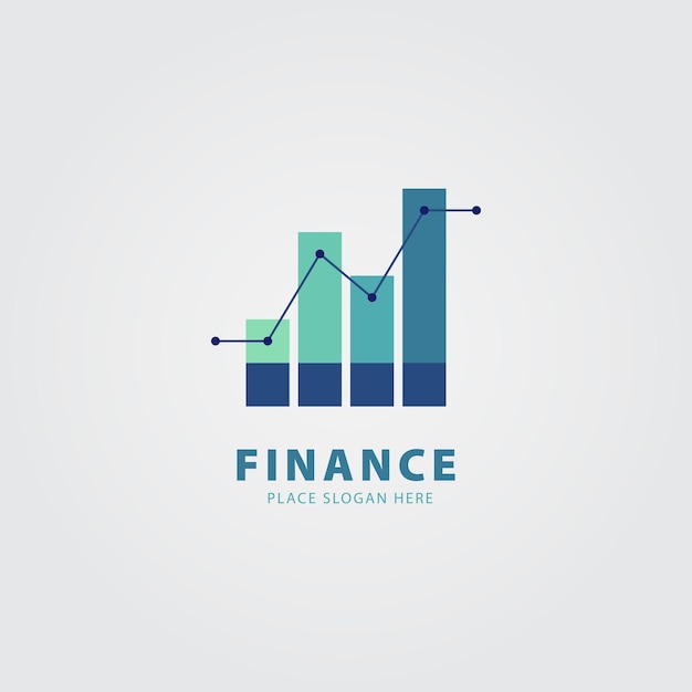 Vector de plantilla de diseño de logotipo de gráfico financiero, logotipo de ilustración simple para empresa financiera