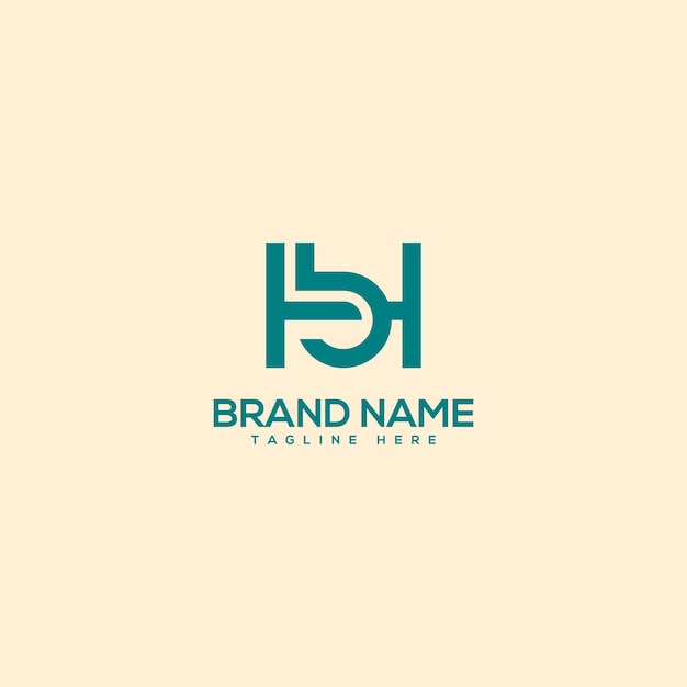 Vector de plantilla de diseño de logotipo HB BH de letras únicas modernas creativas