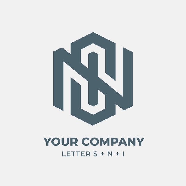 Vector de plantilla de diseño de logotipo inicial de carta SNI