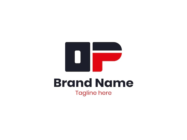 Vector de plantilla de diseño del logotipo inicial de la letra OP