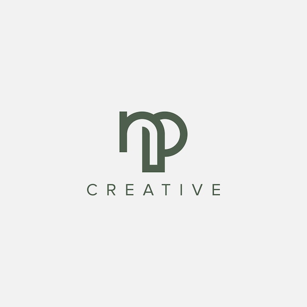 Vector de plantilla de diseño del logotipo de la letra del alfabeto NP PN