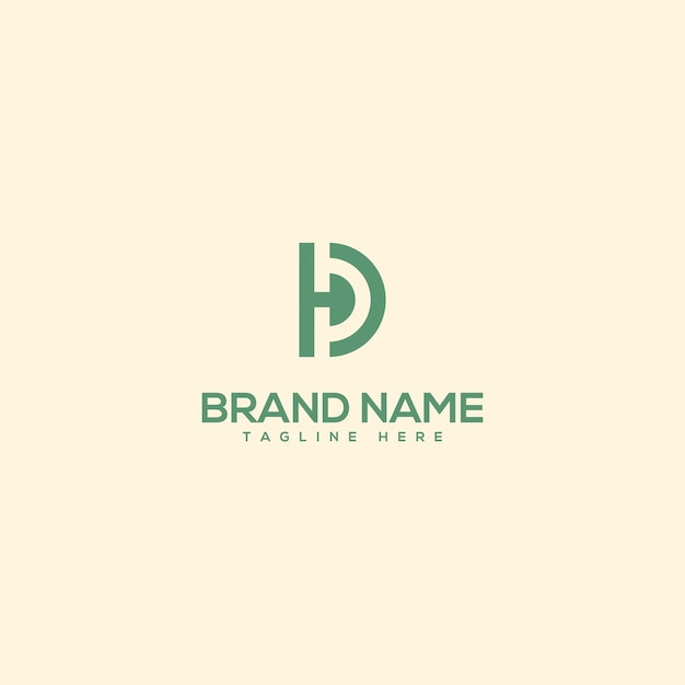 Vector de plantilla de diseño del logotipo de la letra inicial del alfabeto HD DH.