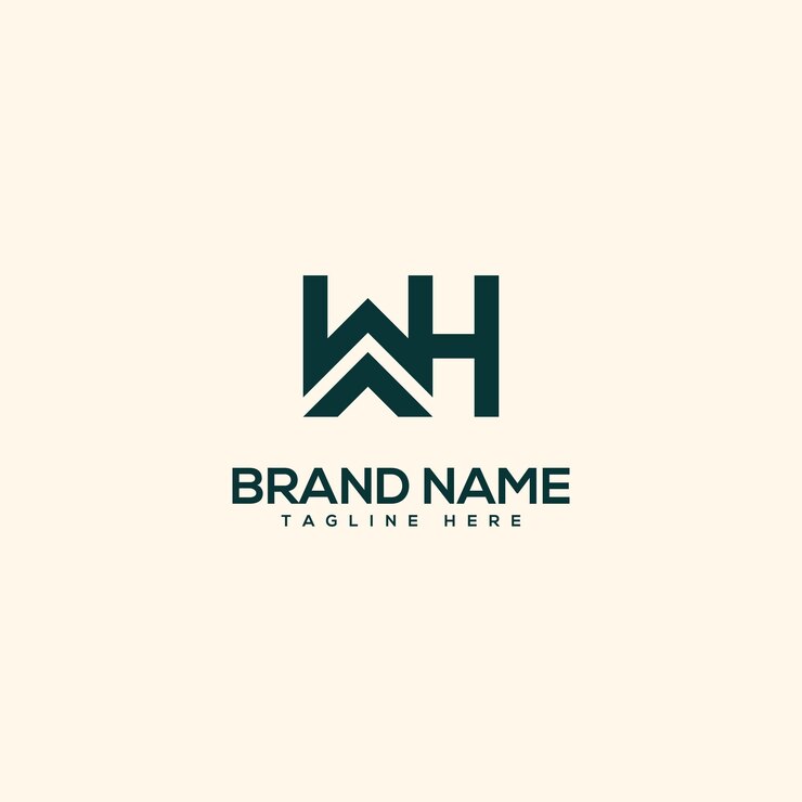 Vector vector de plantilla de diseño del logotipo de la letra inicial del alfabeto wh hw