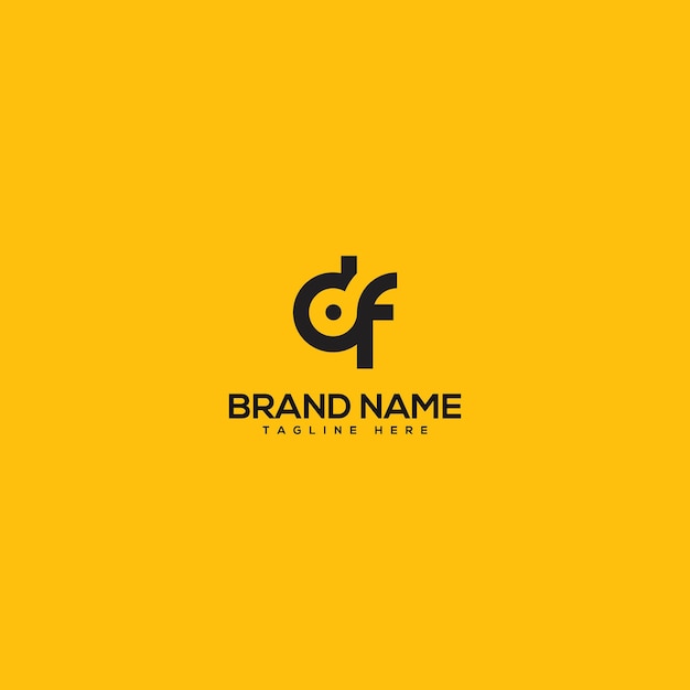 Vector de plantilla de diseño del logotipo de la letra inicial DF FD