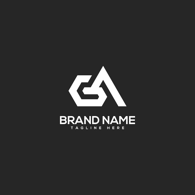 Vector de plantilla de diseño del logotipo de la letra inicial GA GA