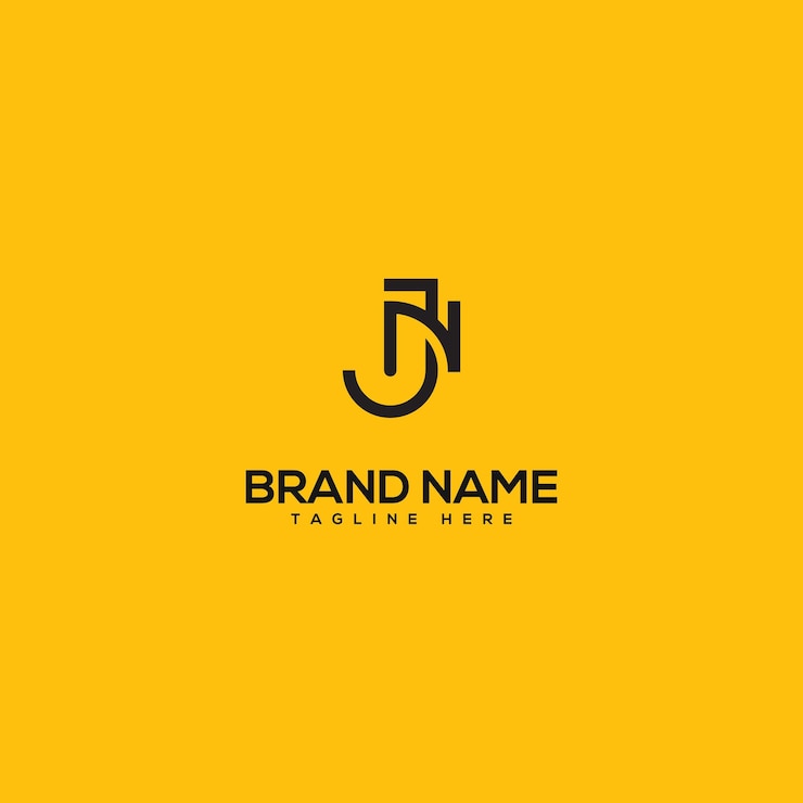 Vector vector de plantilla de diseño del logotipo de la letra inicial jn nj