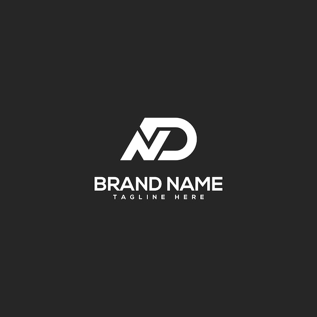 Vector de plantilla de diseño del logotipo de la letra inicial ND DN