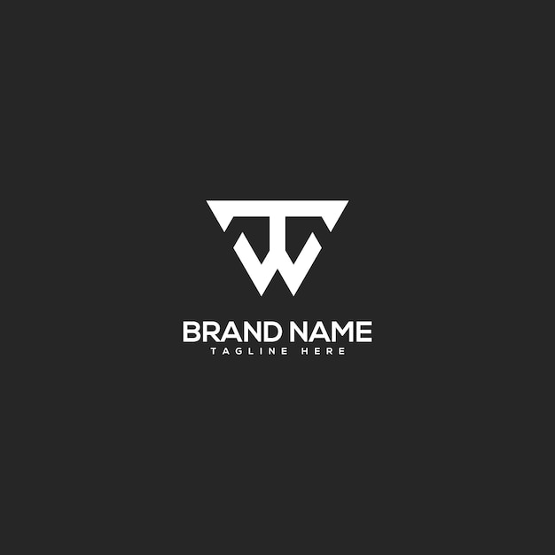 Vector de plantilla de diseño del logotipo de la letra inicial WT TW