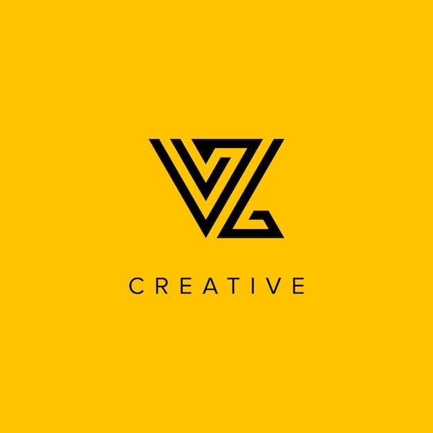 Vector de plantilla de diseño del logotipo de la letra inicial ZV VZ
