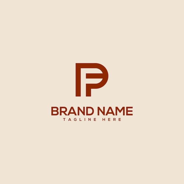 Vector de plantilla de diseño de logotipo de la letra mínima PF FP