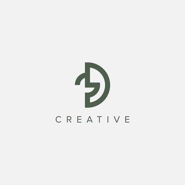Vector de plantilla de diseño de logotipo de la letra única moderna DM MD