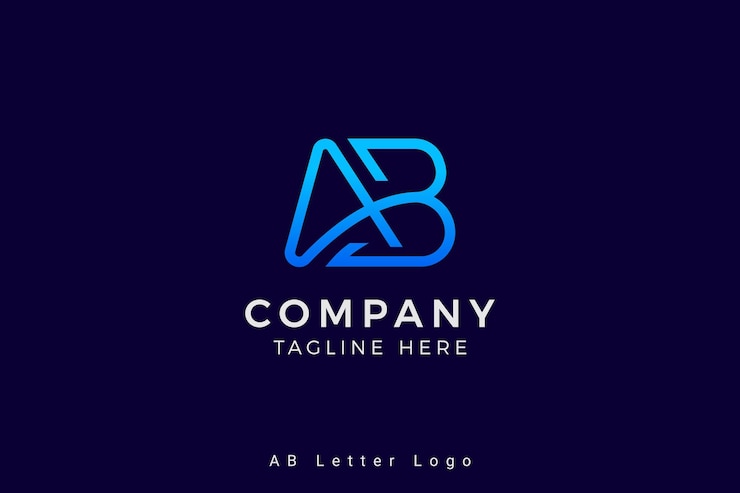 Vector vector de plantilla de diseño de logotipo moderno letra ab