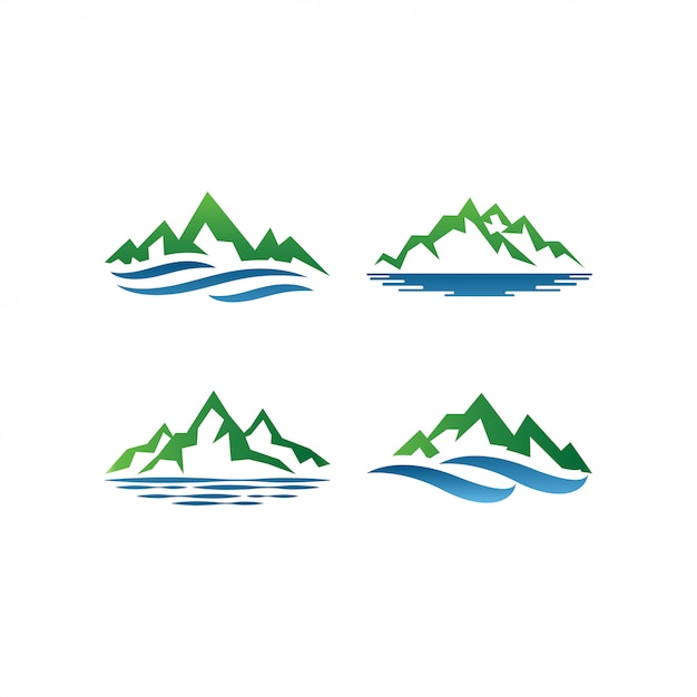 Vector de plantilla de diseño de logotipo de montaña