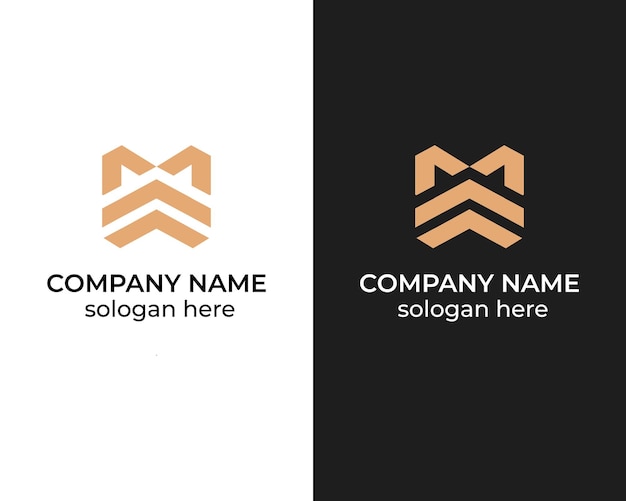 Vector de plantilla de diseño de logotipo de negocio con combinación de letras M W y flecha de monograma