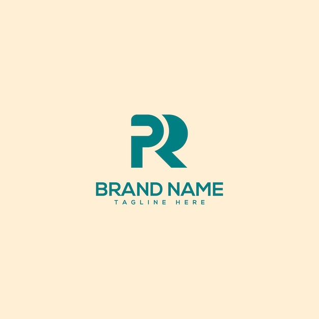 Vector de plantilla de diseño del logotipo PR RP con letra mínima del alfabeto