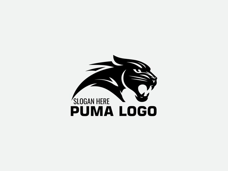 Vector de plantilla de diseño de logotipo de puma negro