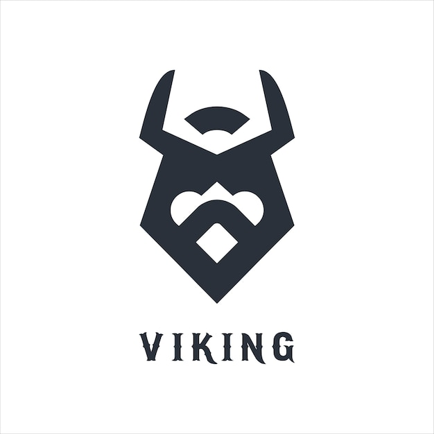 Vector vector de plantilla de diseño de logotipo vikingo sobre fondo blanco