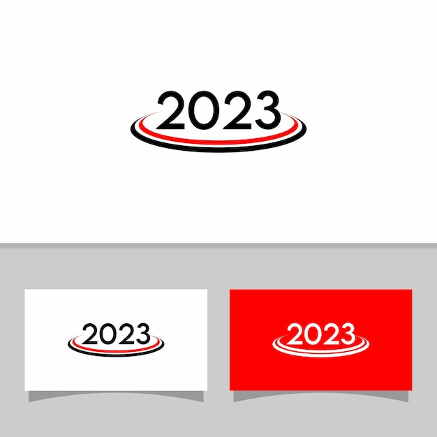 Vector de plantilla de diseño de número de diseño de texto de logotipo 2023