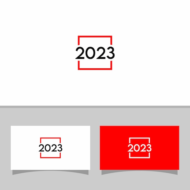 Vector de plantilla de diseño de número de diseño de texto de logotipo 2023
