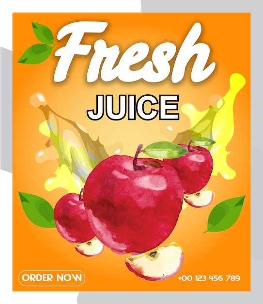 Vector de plantilla de diseño de póster de jugo