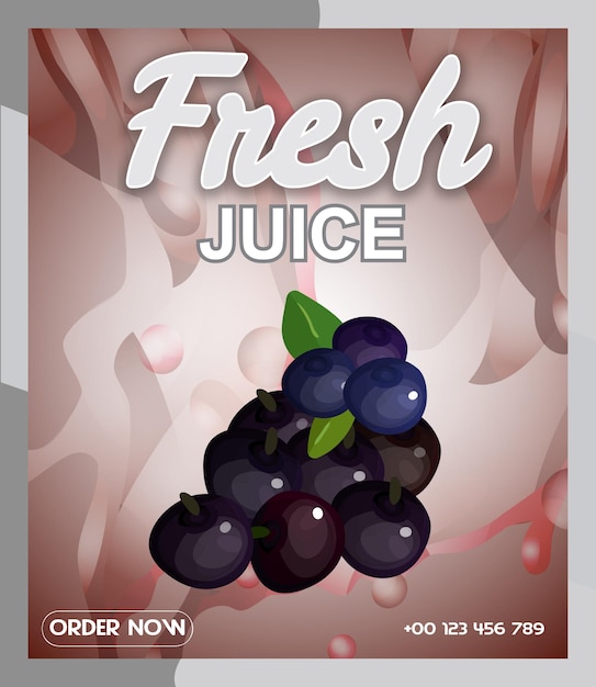 Vector de plantilla de diseño de póster de jugo