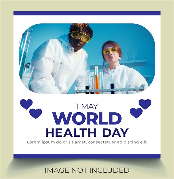 Vector de plantilla de diseño de publicación de Instagram del día mundial de la salud