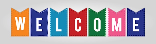 vector de plantilla de diseño de texto de bienvenida mínimo