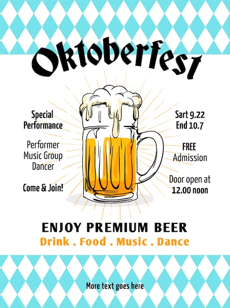 Vector de plantilla de flyer de fondo oktoberfest