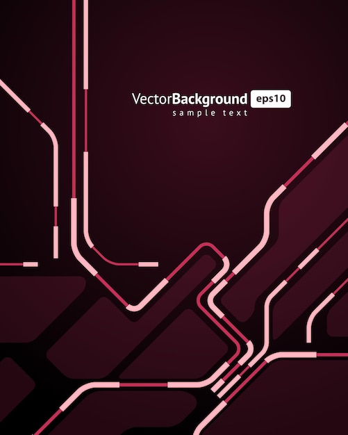 Vector de plantilla de fondo de cartel de esquema de microprocesador abstracto de microcircuito púrpura rosa oscuro
