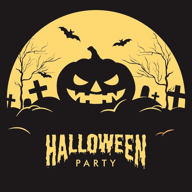 Vector de plantilla de fondo para el cartel de la fiesta de Halloween